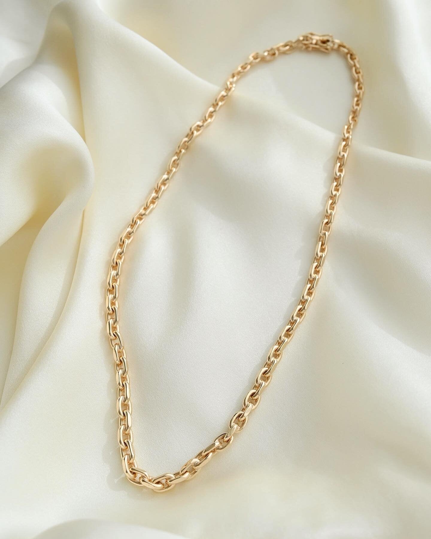 Perfect Sexy Danish Anchor Link Chain 14K Gold 1970s