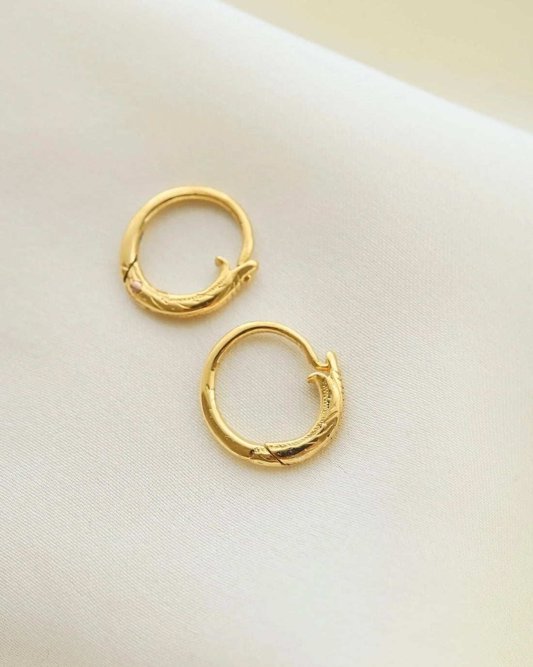 Super Rare Bigger Sized Ouroboros Earrings 18K Gold 1700s