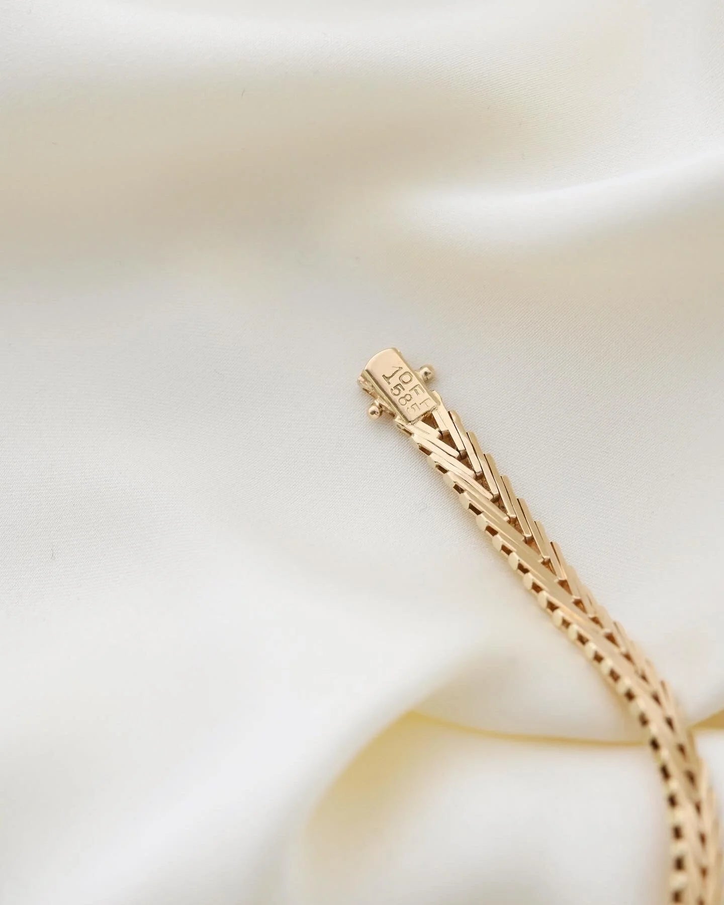 Amazing Danish Vintage Link Bracelet by Ove Fogh Pedersen 14K Gold 1966