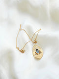 Special Big Mid Century Topaz Pendant and Chain 18K Gold