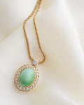 The Biggest Baddest Jade and 1.78 Diamond Pendant With Chain 14K Gold