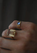 Radiant Blue Cabochon Spinel Ring 1964 18K Gold 19