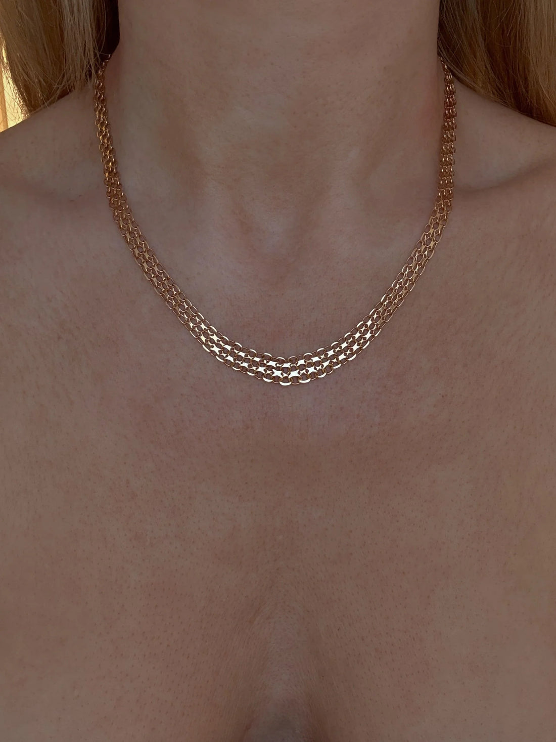 Perfect Star Link Necklace Swedish Vintage Mid 1900s 18K Gold