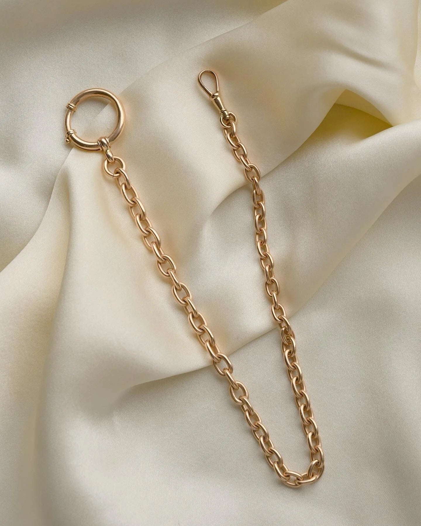 12 Inches Antique Watch Chain in Rose Gold 14K 1910s