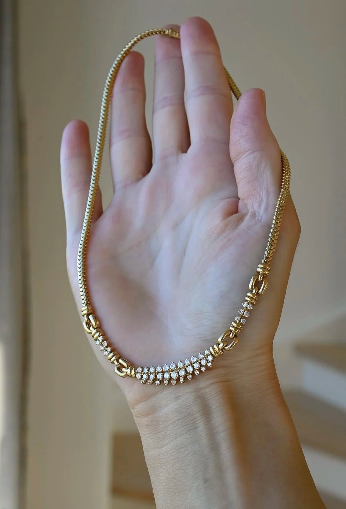 Exquisite Big Dream Diamond Vintage Necklace 18K Gold