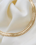Extraordinary 59 Grams Sexy Flat Curb Link Necklace 14K Gold 1970