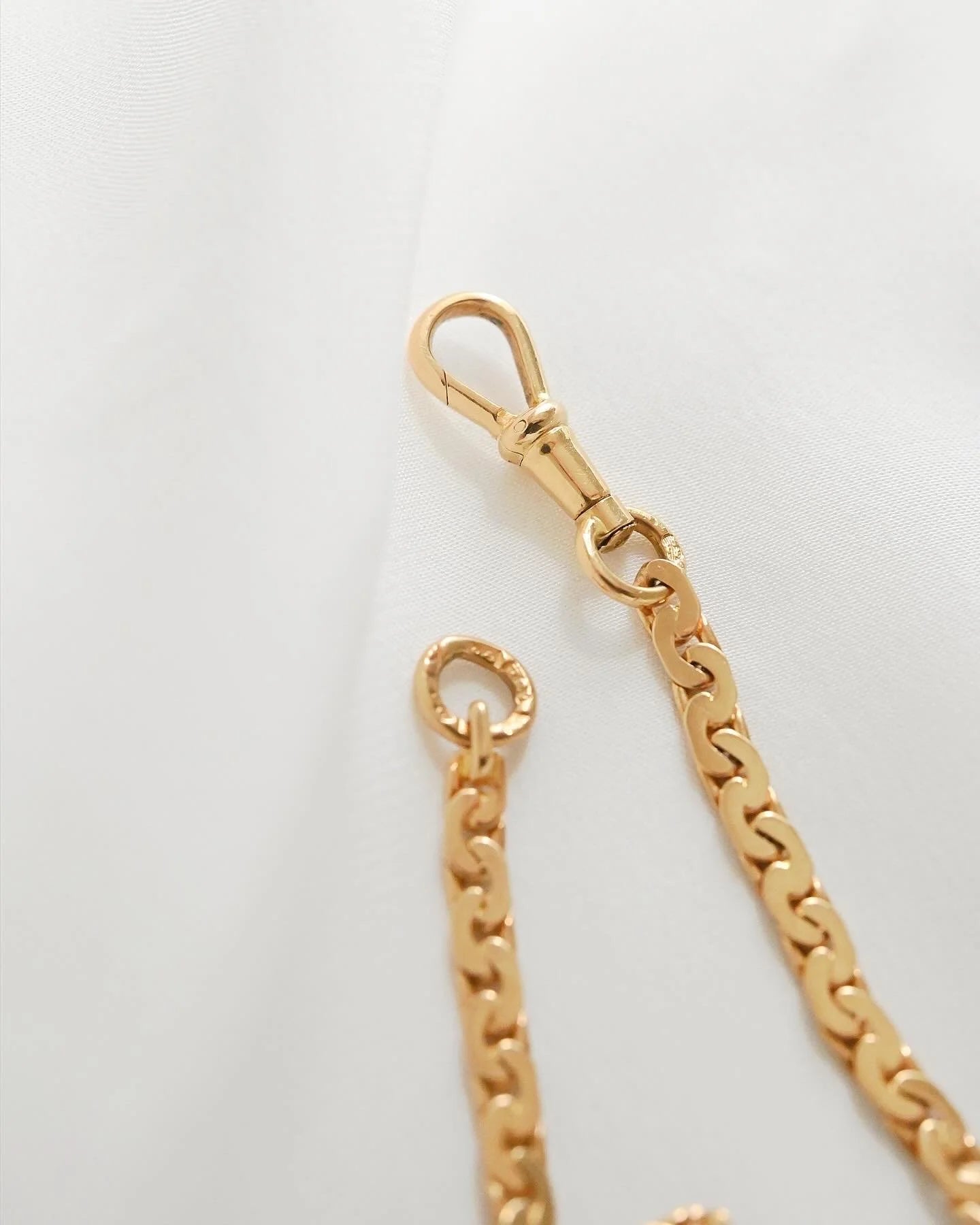 Special Antique Swedish Watch Chain Bracelet w Full Hallamarks 18K Gold 1885