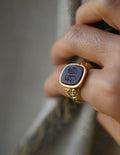 Amazing HG or HB Antique Signet Ring w Agate Finland 1847