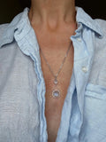 Ethereal Magical Moonstone Silver Vintage Pendant w Chain