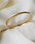 Fabulous Two Toned White and Yellow Gold Vintage Bangle 18K Gold 1960s