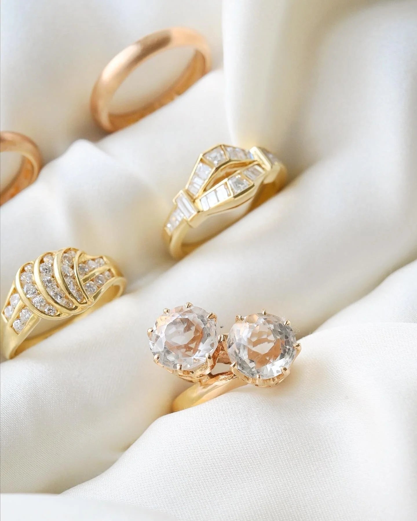 Gorgeous Antique Quartz Crystal Ring 23K Gold 1914