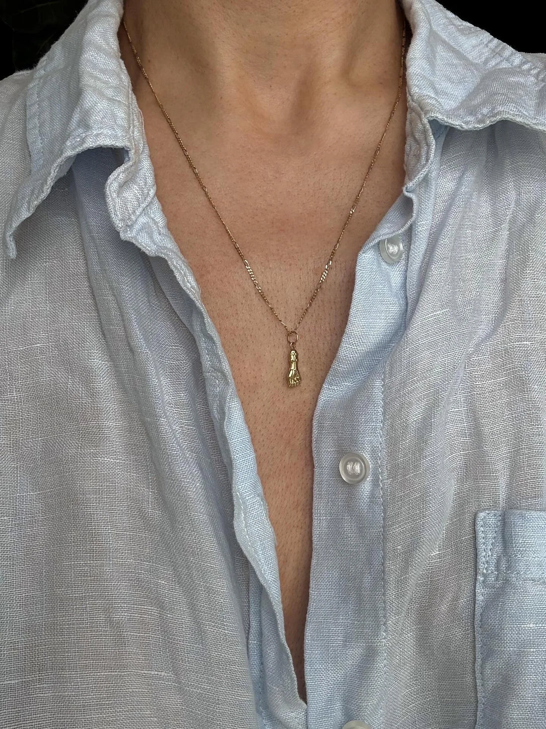 Perfect Fede Hand Pendant 18K Gold w Included 18K Chain 20 Inches