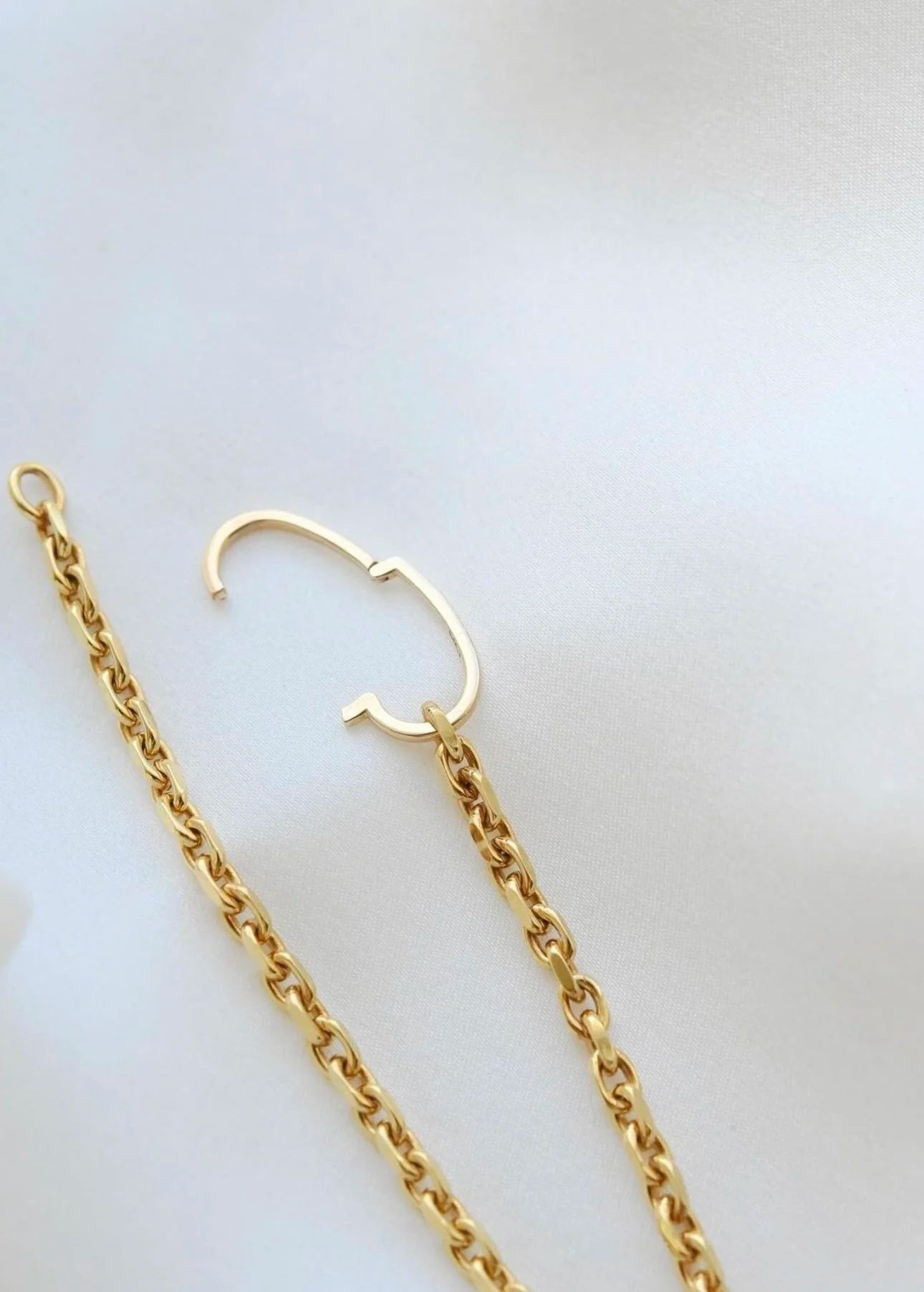 Danish Vintage Biker Link Bracelet w Heart Clasp 14K Gold
