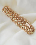 Divine Rare Fancy Link Flower Dream Bracelet 18K Rose Gold 1950s