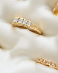 Amazing Sculptural Princess Cut Vintage Diamond Ring 18K Gold 1979