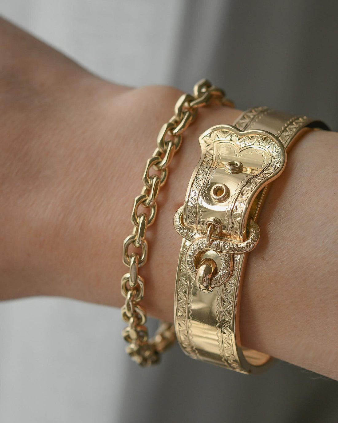 Classic Chunky Anchor Bracelet 14K Gold 1960s
