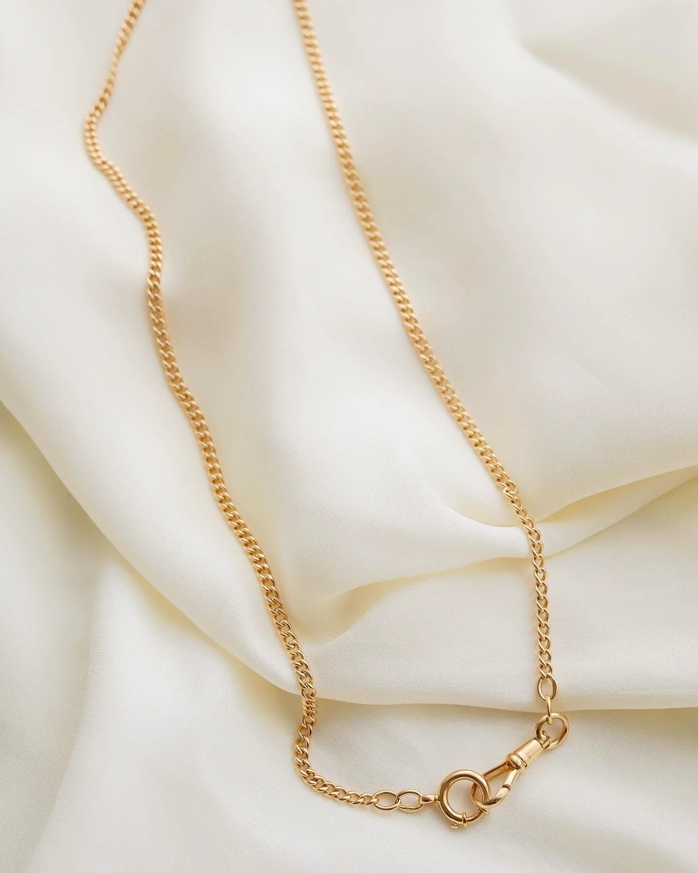 INCREDIBLE 19.5 Inches Antique Watch Chain Necklace 18K Gold 1900s