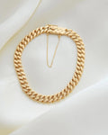Heavy, 6 mm Swedish Vintage Curb Link Bracelet 18K Gold 1943