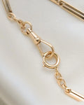 Magical Rare 16.5 Inches Long Antiwue Watch Chain Fancy Bar Link 18K Gold 1910