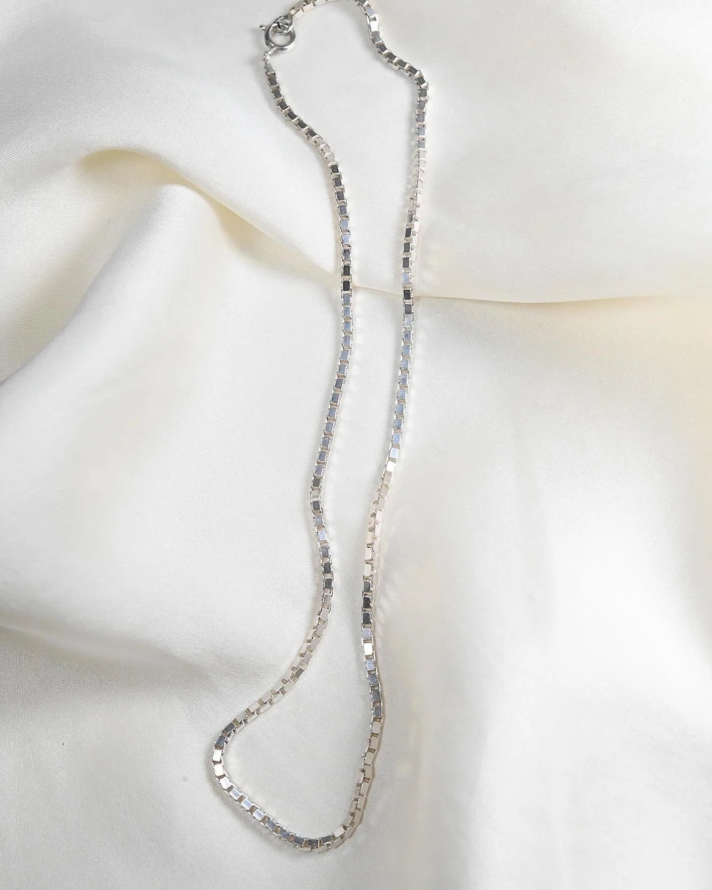 Chunky Vintage Box Link Chain Sterling Silver 1980s