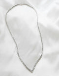 Extremely Gorgeous Danish Vintage Tennis Necklace 18K White Gold