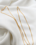 Two-in-One Long Vintage Curb Chain 18K Gold Italian Vintage