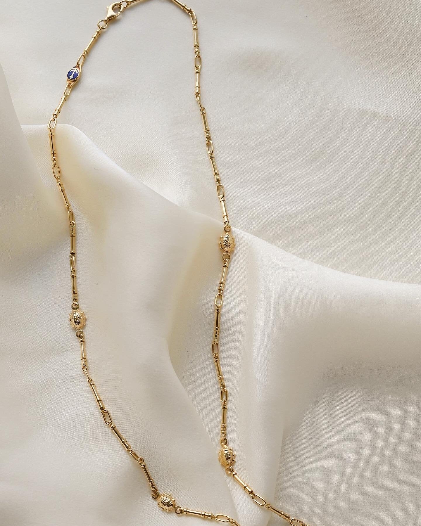 The Best Italian Vintage Ladybug Link Necklace 18K Gold