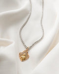 Big Antique Spanish Madonna Pendant w Diamonds 18K Gold 1908