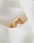 Antique 81 Year Old Engraved Wedding Band 18K Gold 1941