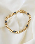 Heavy, Deluxe Midnight Blue Sapphire x 18K Gold Bracelet 1984