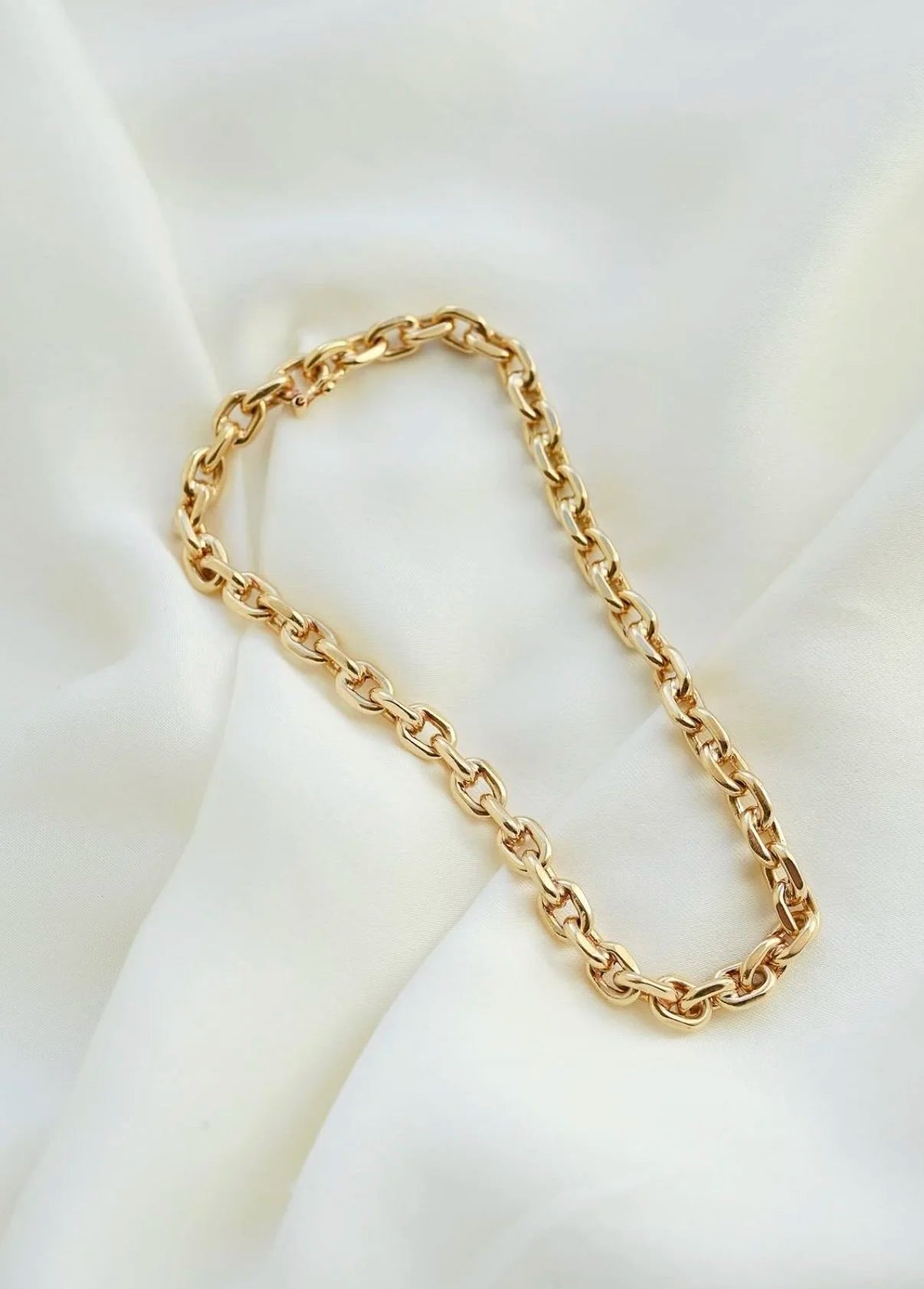 Rare 18K Solid Through and Through Anchor Link Bracelet Sweden 1970s