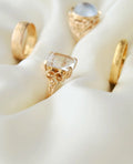 Exquisite Vintage Swedish Emerald Cut Quartz Ring 18K Gold 1955