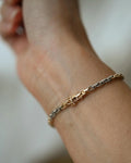 Perfect Two Tone 18K Gold Biker Link Bracelet Swedish Vintage