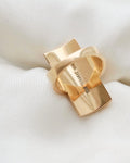 Massive Flower Shield Ring 18K Gold 1960