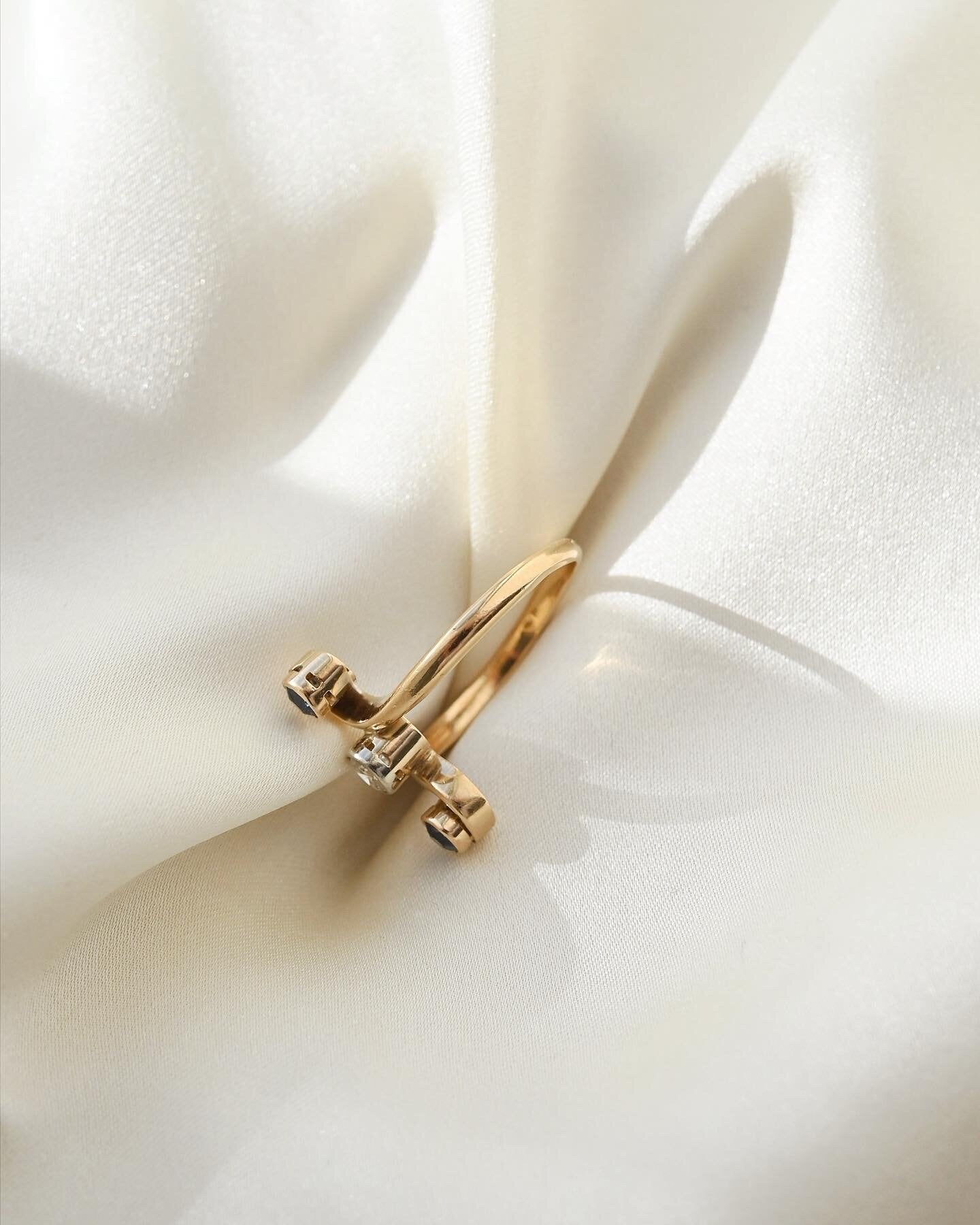 Antique Toi et Moi Ring By Holger Fischer 14K Gold 1930s