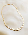 Glowing Gold Baby Brick Necklace Danish Vintage 14K Gold 1970