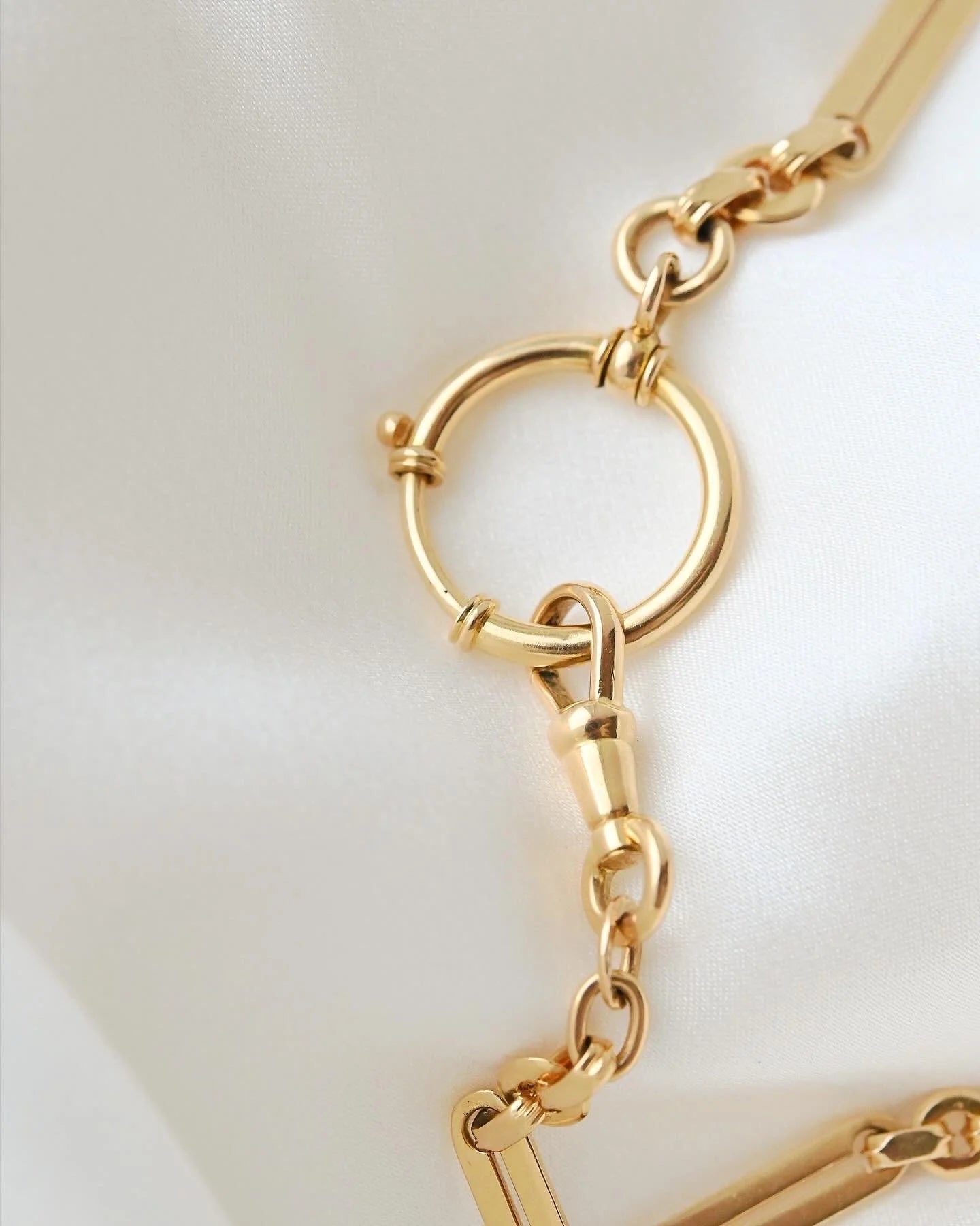 Dreamy 16 Grams Antique Watch Chain Fully Marked 18K Gold 1928