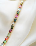 The Will Get Complimented Forever Aquamarine & Multicolored Tourmaline Bracelet 18K Gold