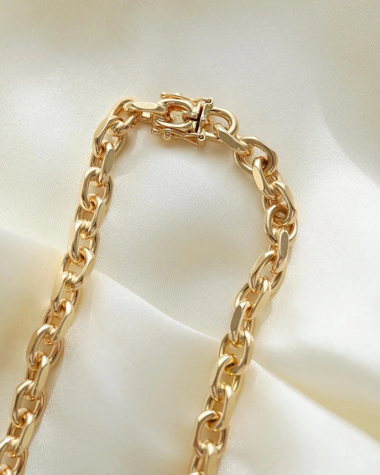 BIG 55 Grams Vintage Dream Anchor Chain by Søren Deli 14K Gold 1970s