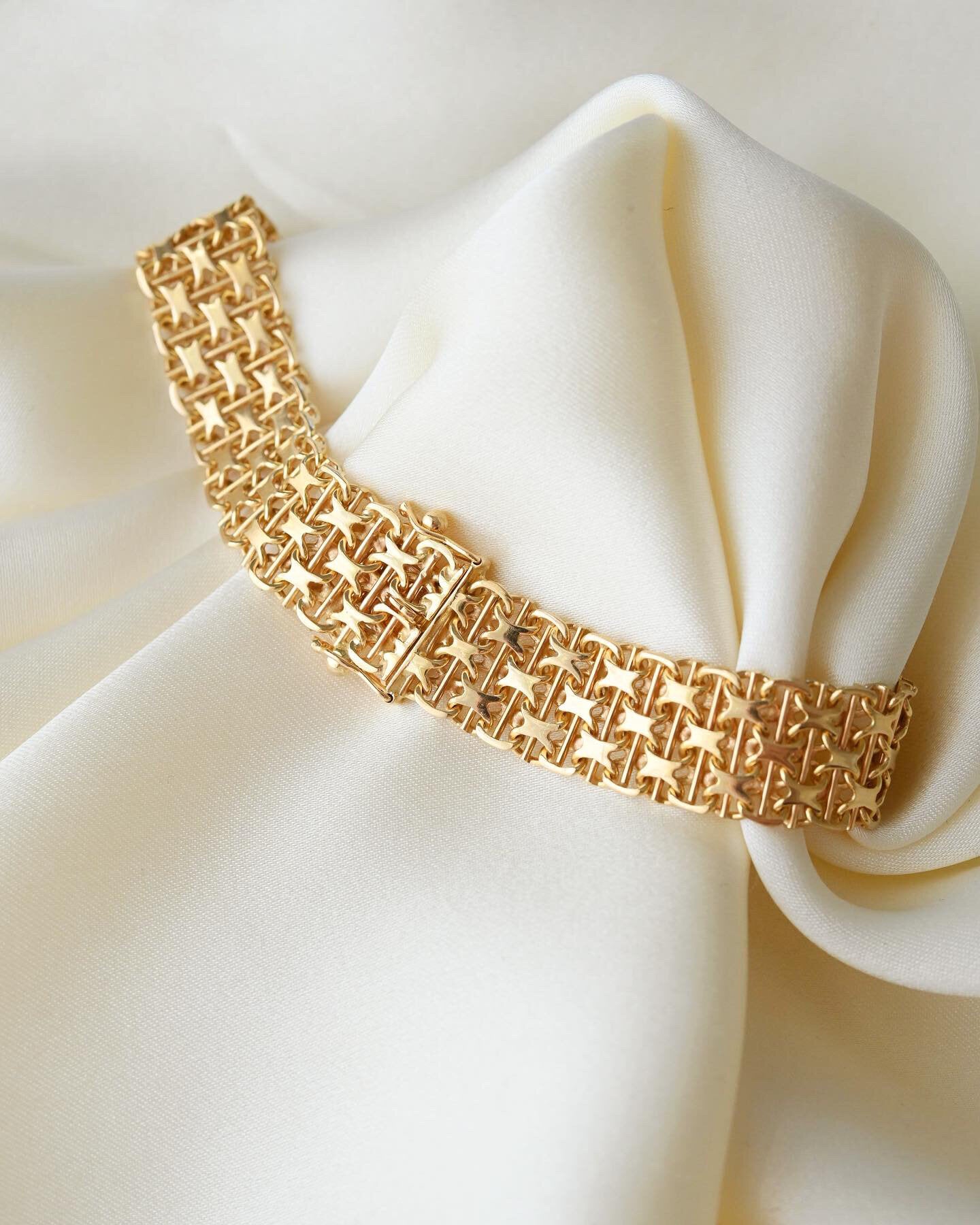 Swedish Vintage Stars Bracelet 18K Solid Gold 1964