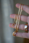 Amazing Rare Long Vintage Curb Link Necklace 18K Gold 1970s