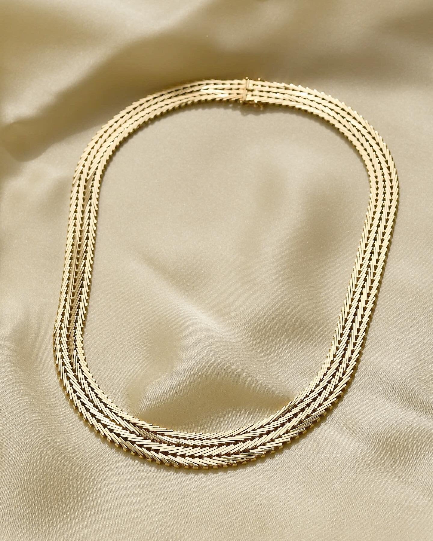 Sublime Double Row Geneva Chain 14K Gold 1960s