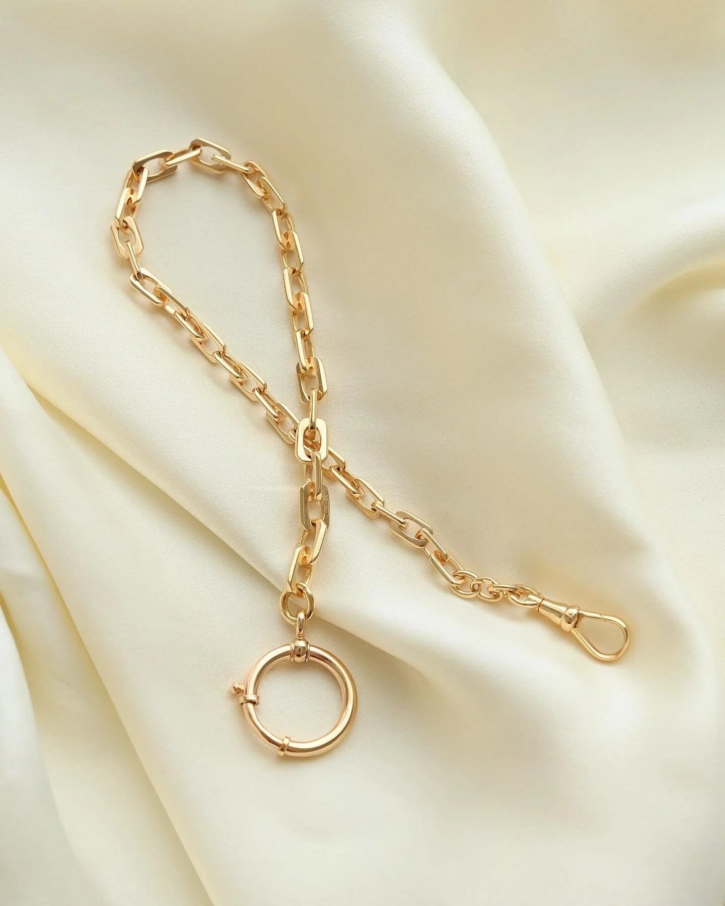 Rare Heavy Antique Watch Chain 18K Gold 1920