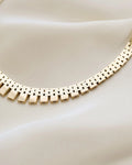 Dreamy Heavy Brick Link Vintage Necklace 14K Gold 1960