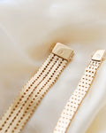 Danish Vintage Double Row Geneva Link Bracelet 14K Gold