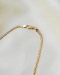 Beautiful Two Sided Special Braided Herringbone Necklace 18K Gold