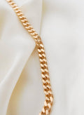 Sublime Big Double Sided Flat/Rounded Curb Link Necklace 18K Gold 1970s