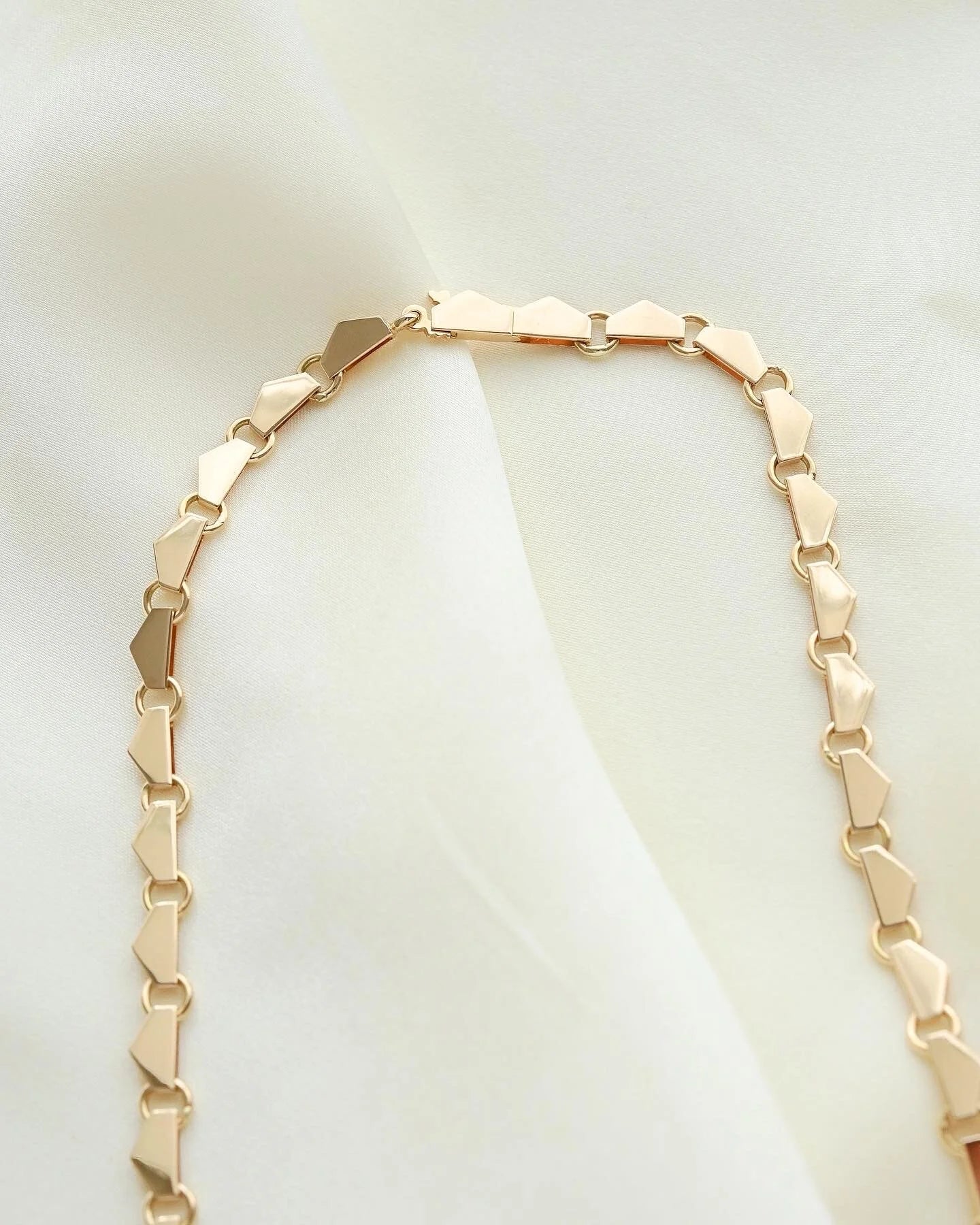 You Will Never Meet Anyone With This Danish Vintage Octagon Link Necklace 14K Gold 1960