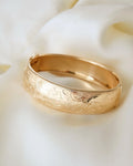 Antique Heavy Swedish Flower Dream Bangle 18K Gold Beg. 1900s