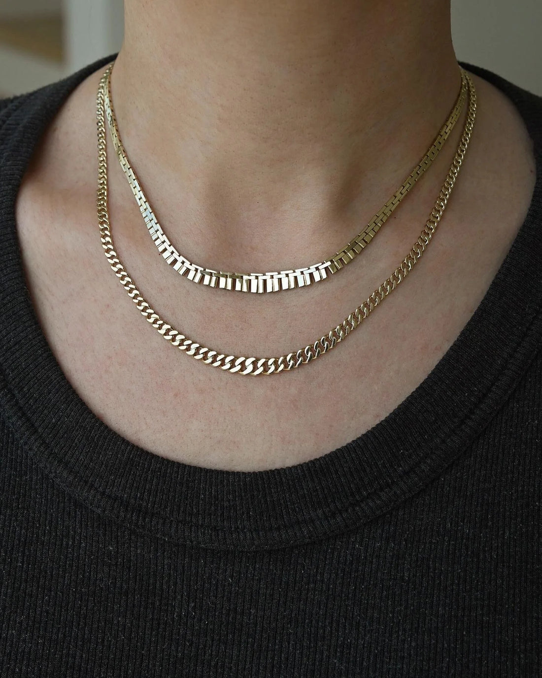 Radiant Danish Vintage Curb Link Chain 14K Gold 1960